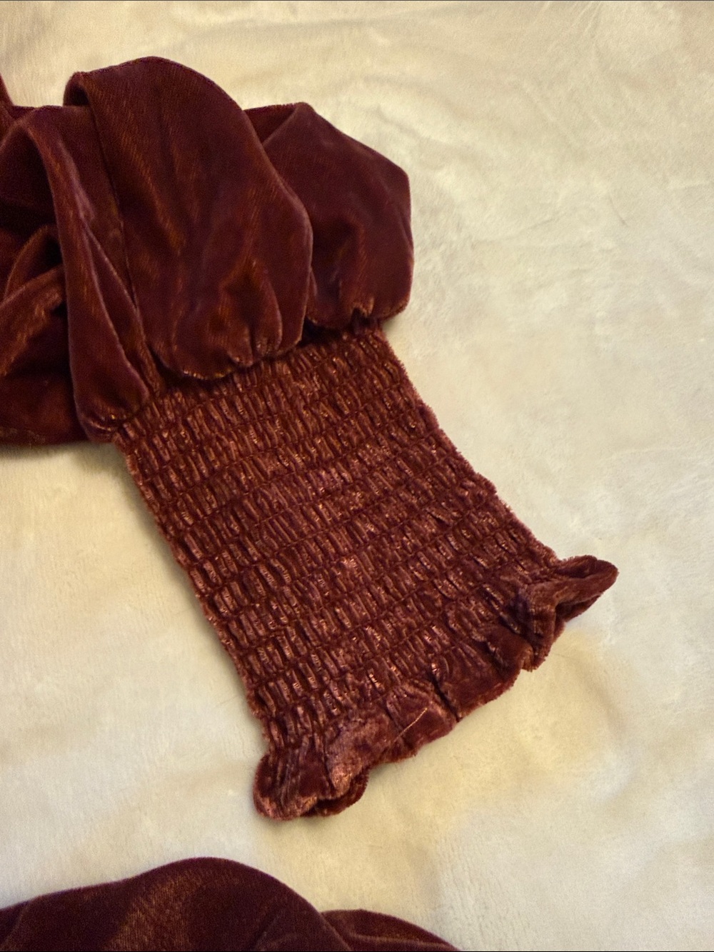 Women's Velvet Tiered Maxi Dress in Rust - Picture 5 of 9